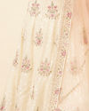 Mohey Women Enchanting Cream Floral Embroidered Lehenga