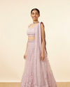 Mohey Women Purple Net Embellished Lehenga