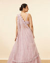 Mohey Women Purple Net Stone Embellished Lehenga