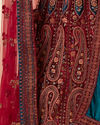Rust Red Paisley Patterned Bridal Lehenga image number 4