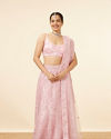 Light Purple Net Sequined Lehenga image number 0