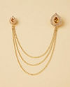 Manyavar Men Amber Yellow Gemstone And Diamante Studded Chain Brooch