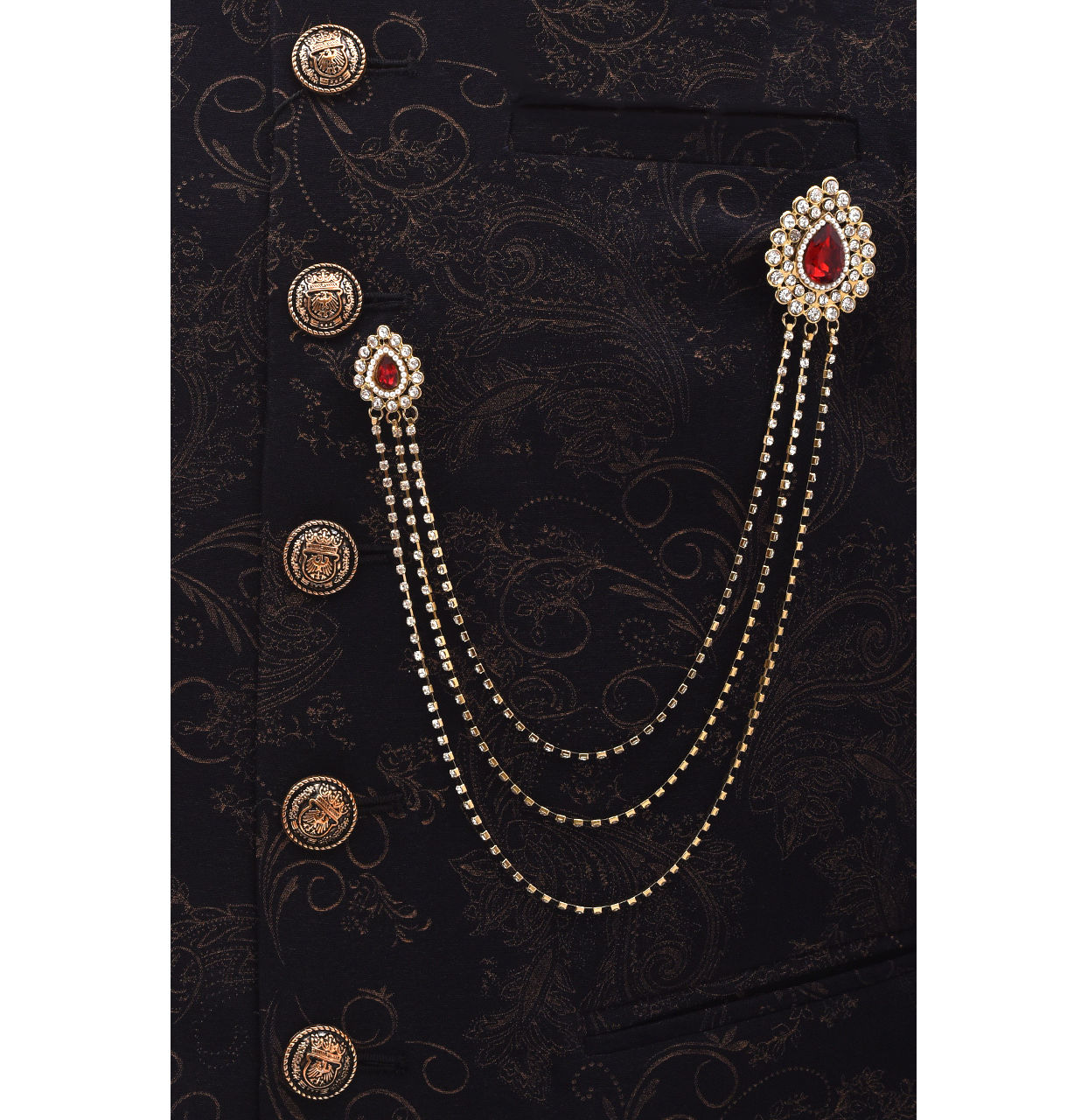 Brooch For Men - Buy Mesmerizing Maroon Brooch Online @Manyavar