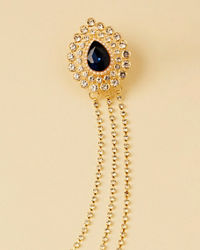 Manyavar Men Stone Studded Blue Brooch