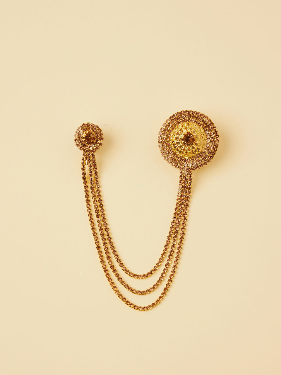 Manyavar Men Fawn Stone Studded Brooch