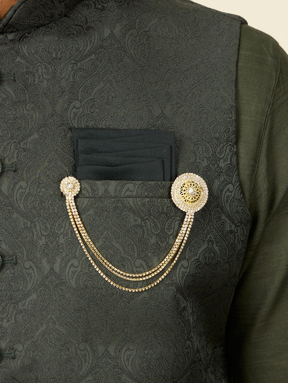 Manyavar Men Sophisticated Pink Men Brooch ACCESSORIES