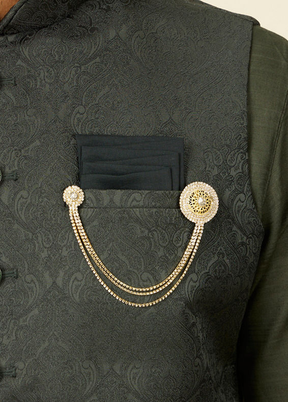 Manyavar Men Sophisticated Pink Men Brooch ACCESSORIES