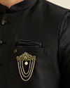 Manyavar Men Dark Green Exquisite Brooch