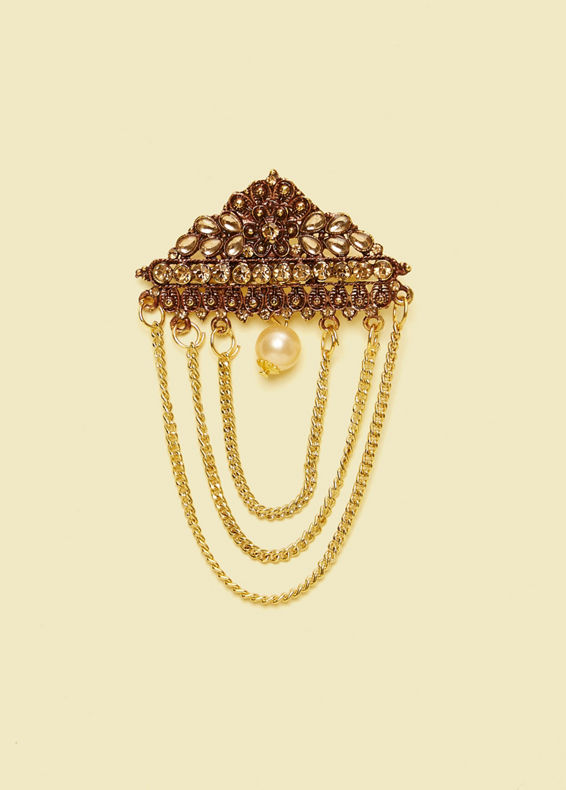 Manyavar Men Brown Elegance Brooch