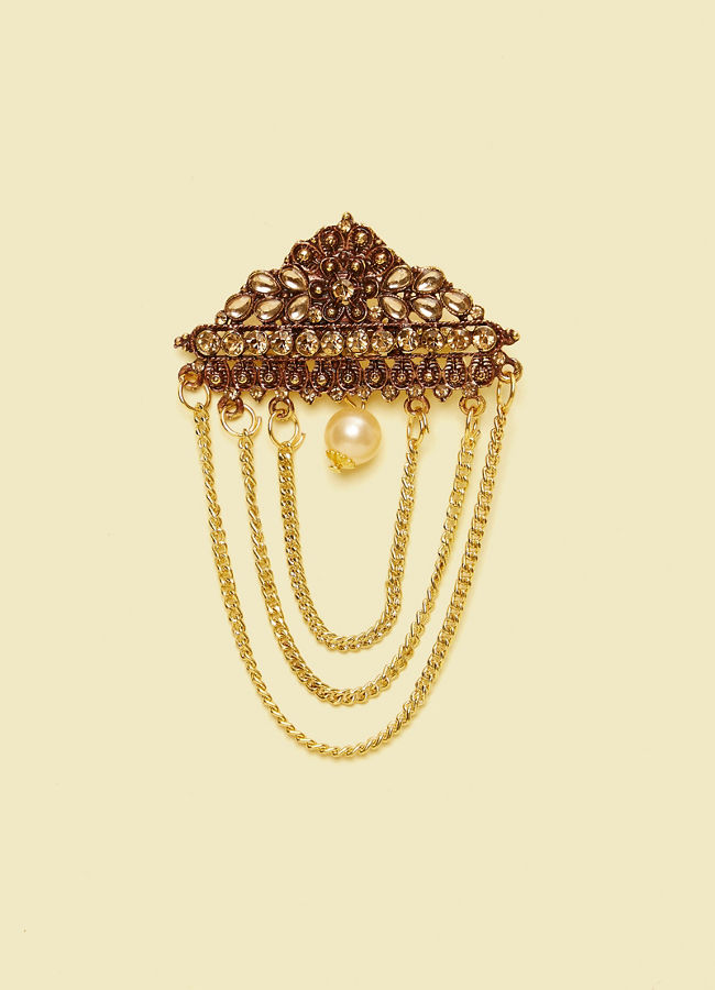 Manyavar Men Brown Elegance Brooch