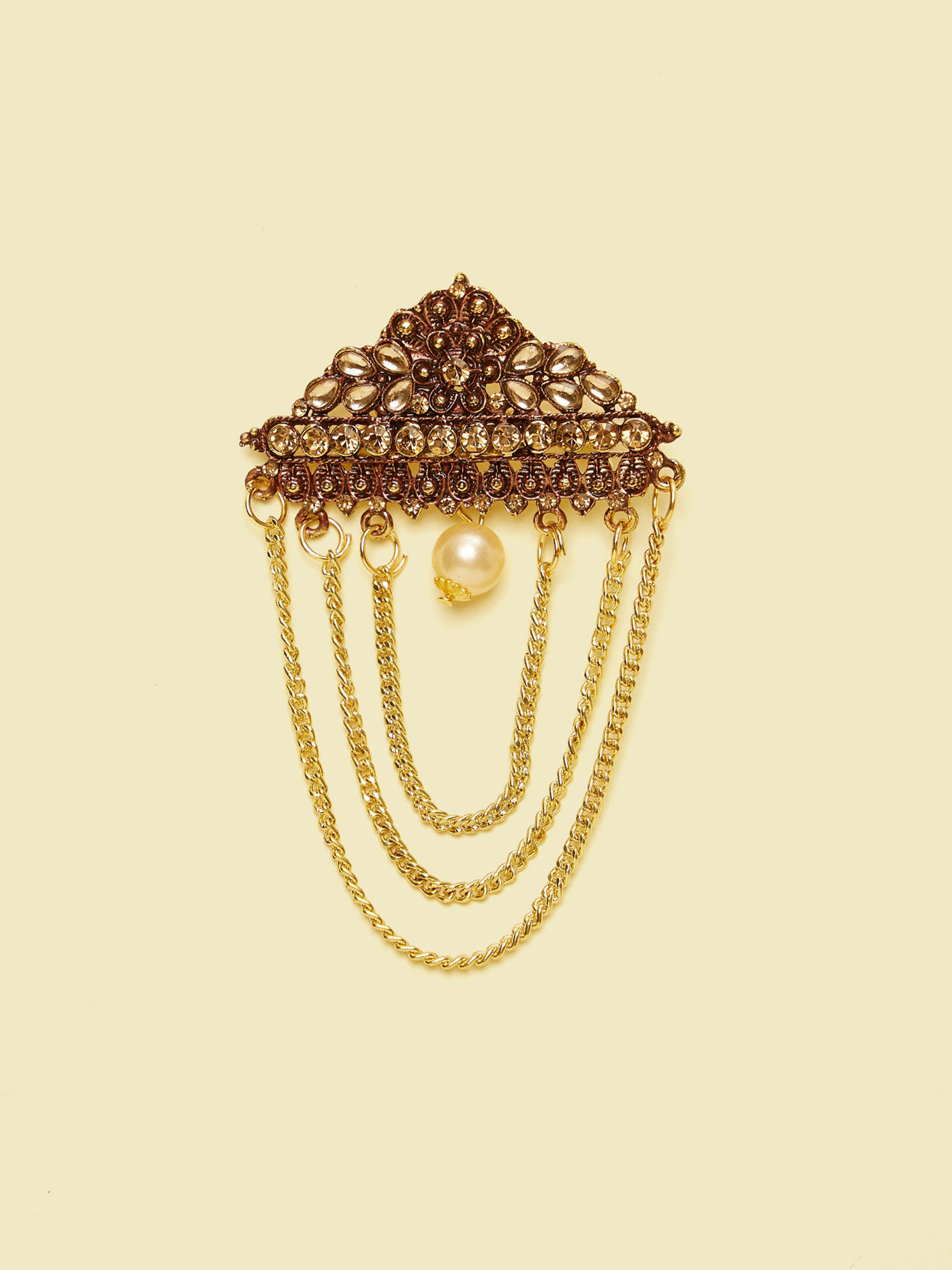 Manyavar Men Brown Elegance Brooch