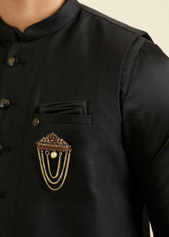 Manyavar Men Brown Elegance Brooch