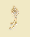 Manyavar Men Golden Floral Rhinestone Embellished Brooch