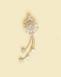Manyavar Men Golden Floral Rhinestone Embellished Brooch