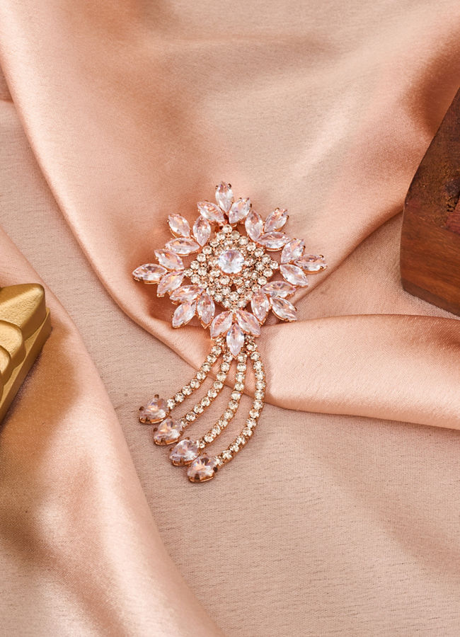 Manyavar Men Rose Gold Elegance Brooch