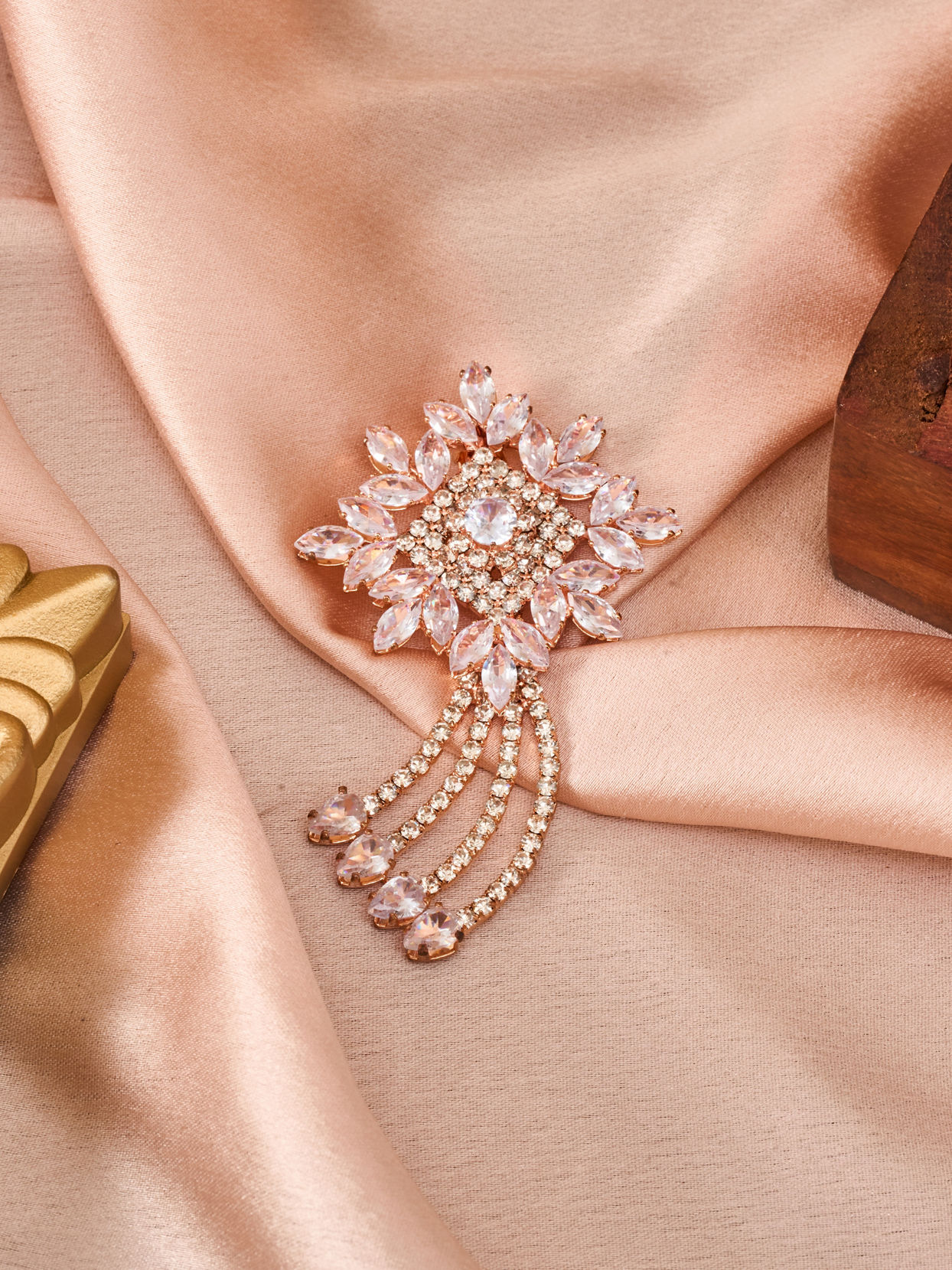 Manyavar Men Rose Gold Elegance Brooch