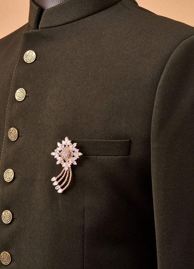 Manyavar Men Rose Gold Elegance Brooch