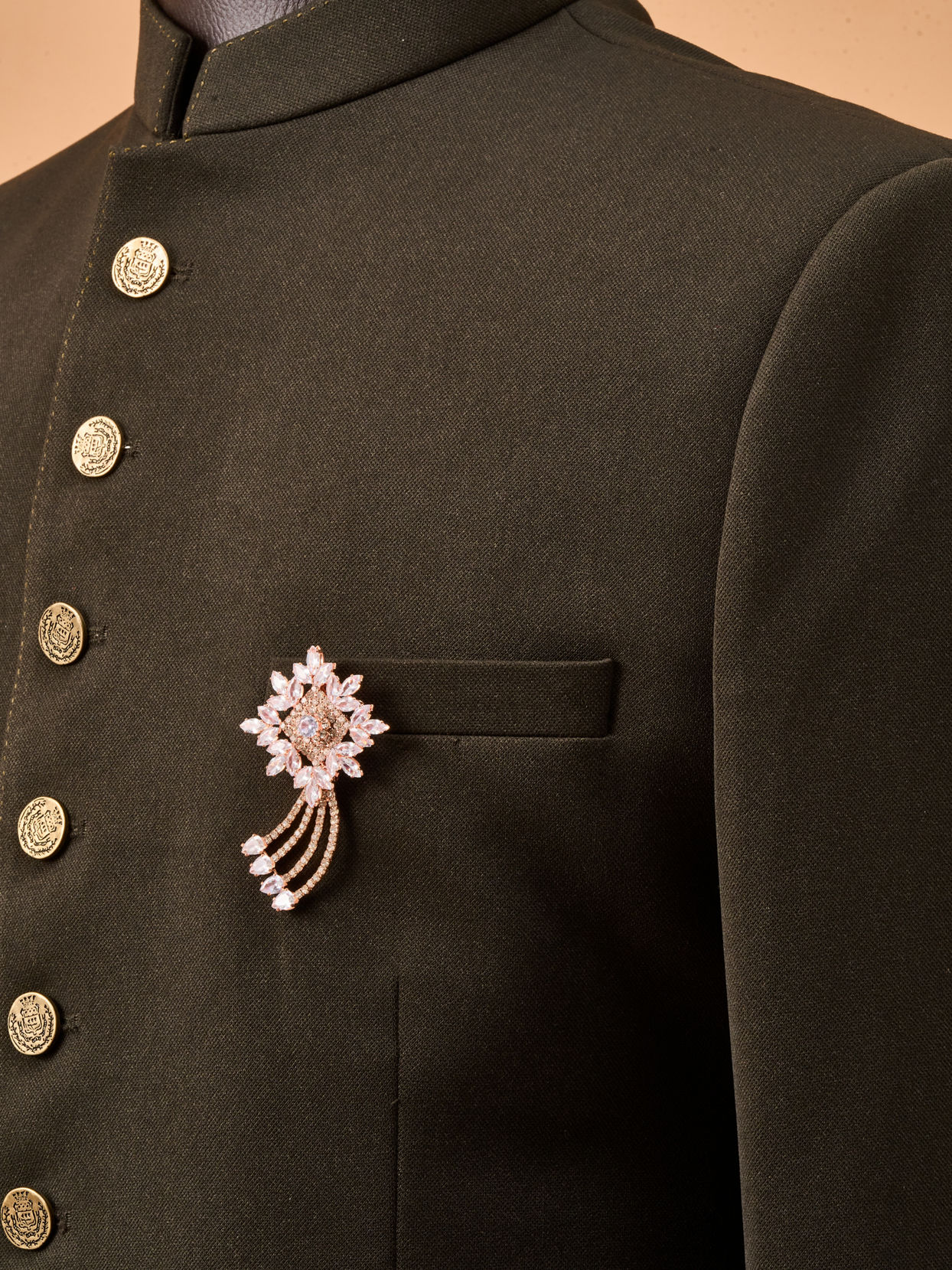 Manyavar Men Rose Gold Elegance Brooch