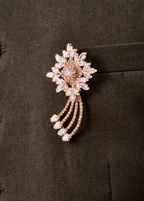 Manyavar Men Rose Gold Elegance Brooch