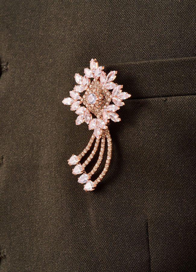 Manyavar Men Rose Gold Elegance Brooch