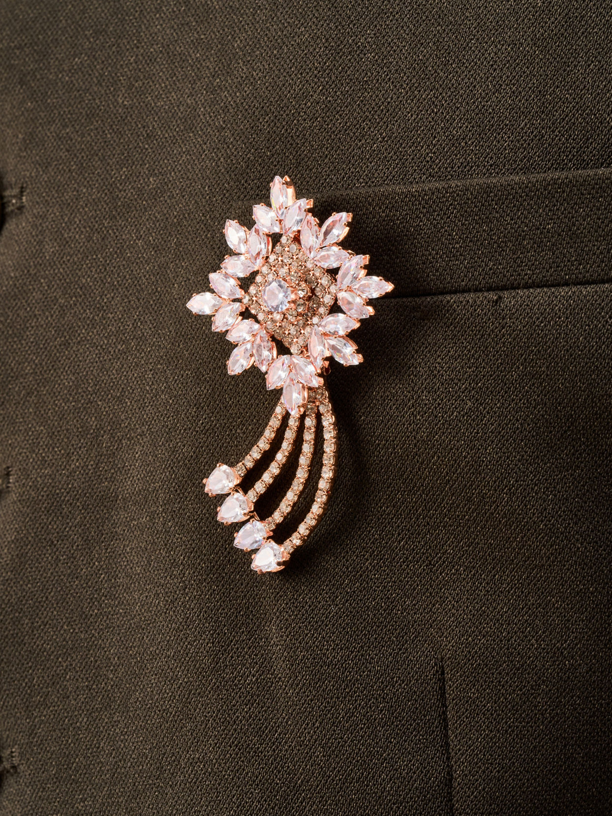 Manyavar Men Rose Gold Elegance Brooch