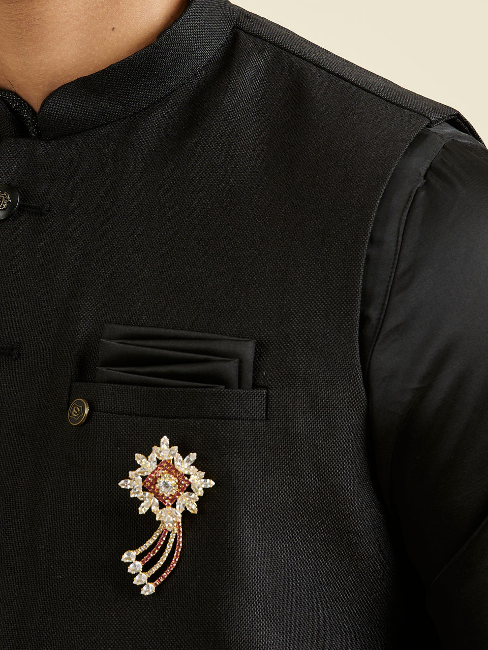 Manyavar Men Dusty Pink Elegance Brooch