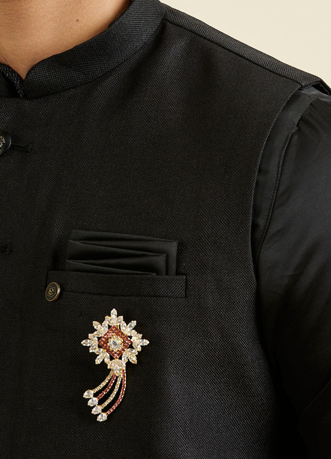 Manyavar Men Dusty Pink Elegance Brooch