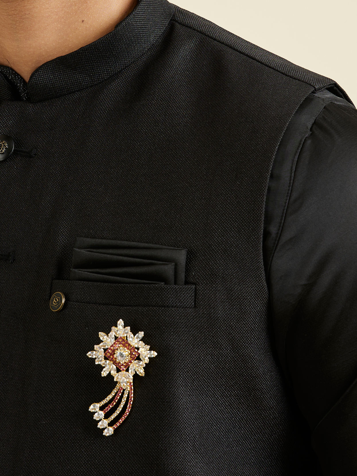 Manyavar Men Dusty Pink Elegance Brooch