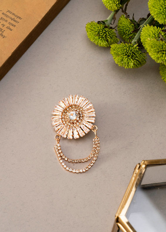 Manyavar Men Rose Gold Grandeur Brooch