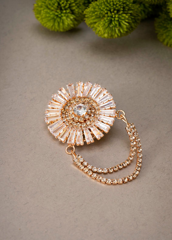 Manyavar Men Rose Gold Grandeur Brooch