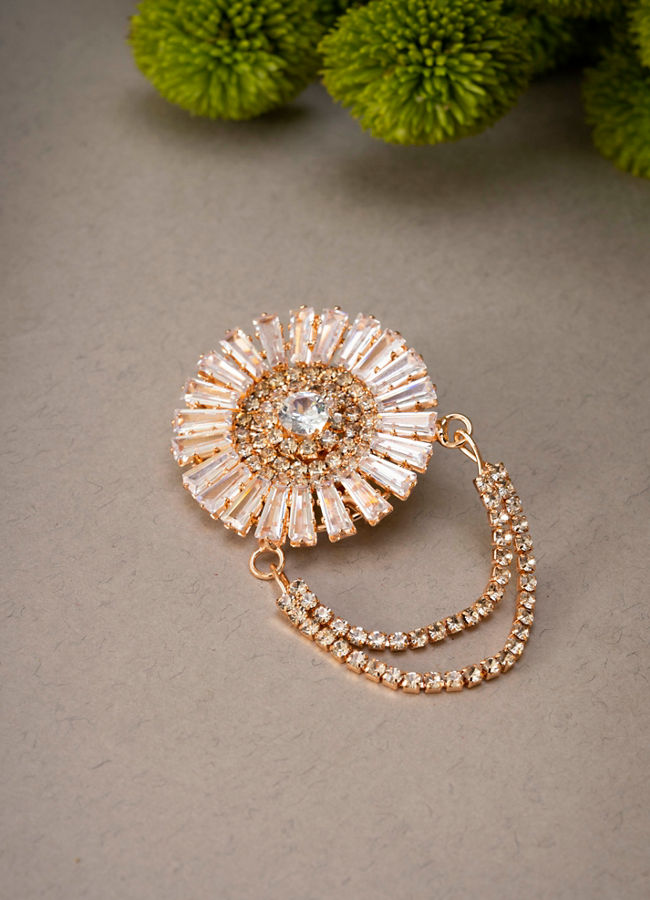 Manyavar Men Rose Gold Grandeur Brooch