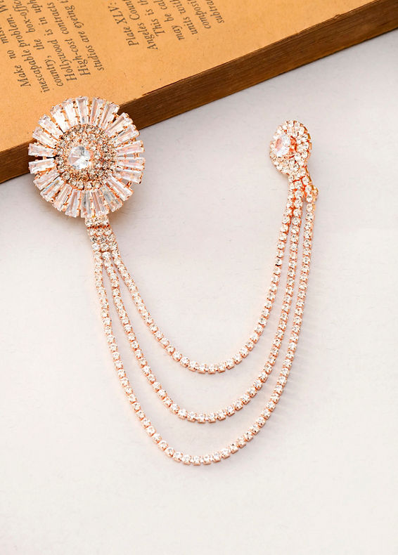 Manyavar Men Rose Gold Traditional Brooch