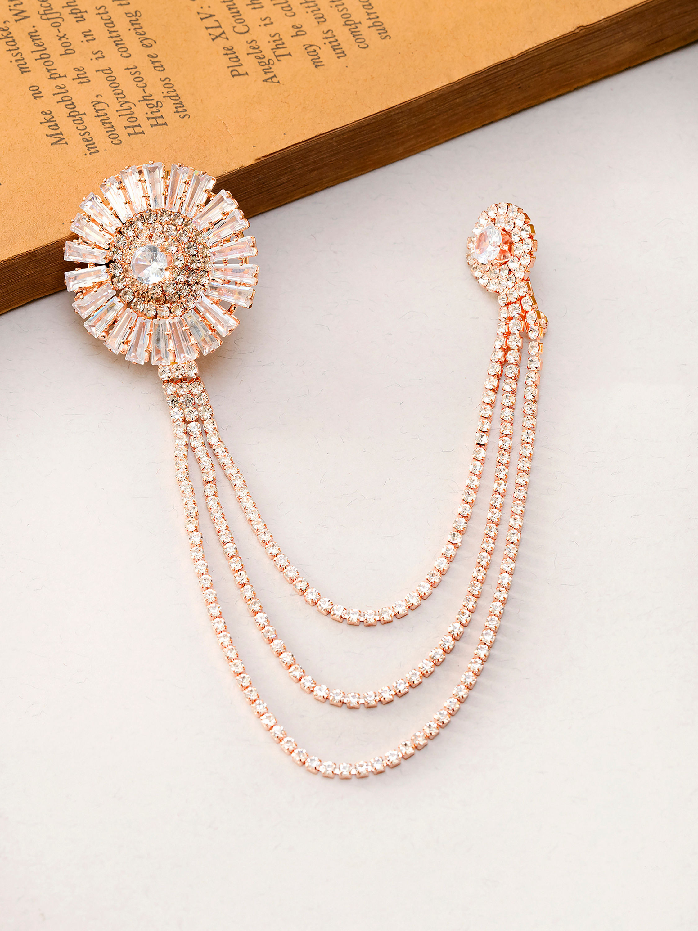 Manyavar Men Rose Gold Traditional Brooch