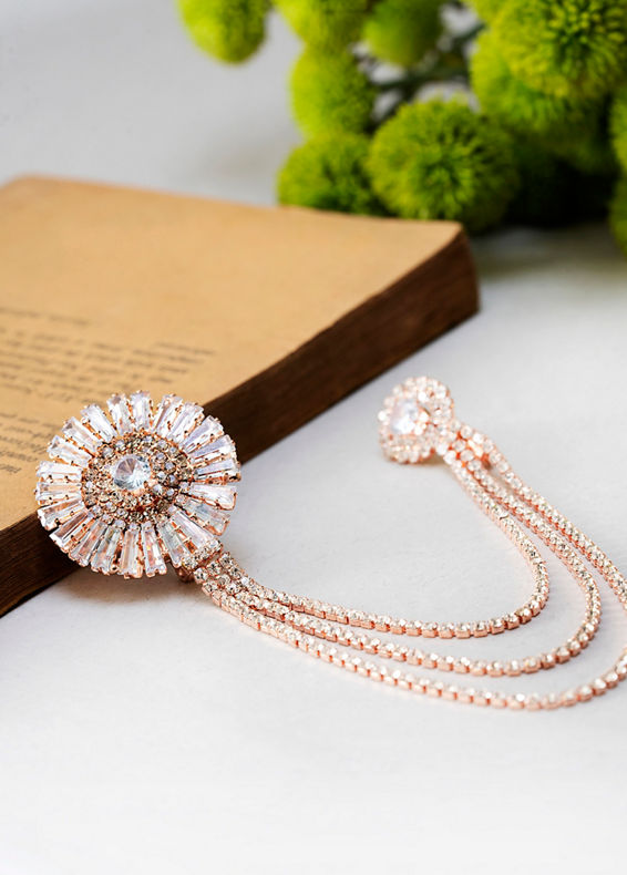 Manyavar Men Rose Gold Traditional Brooch