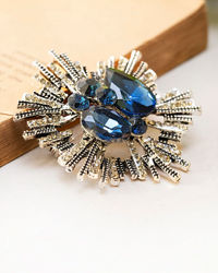 Manyavar Men Regal Dark Blue Festive Brooch