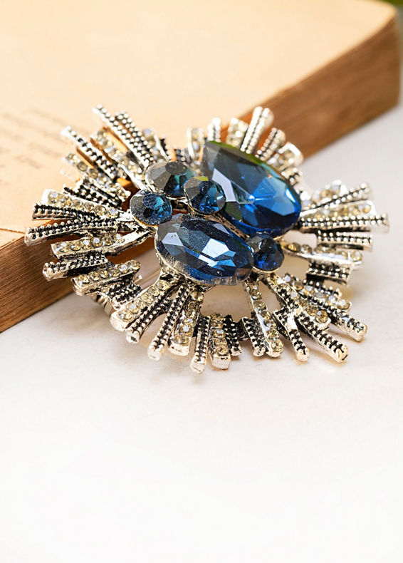 Manyavar Men Regal Dark Blue Festive Brooch