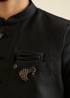 Manyavar Men Regal Brown Delight Brooch