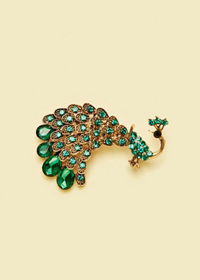 Manyavar Men Emerald Exotic Brooch