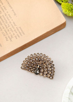 Manyavar Men Black Regal Brooch