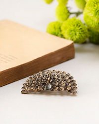 Manyavar Men Black Regal Brooch