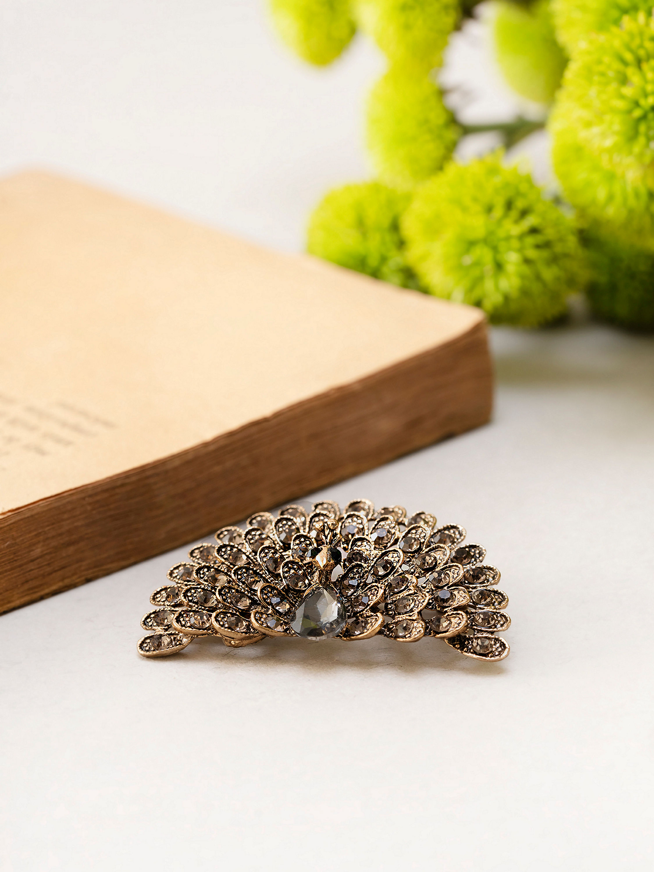 Manyavar Men Black Regal Brooch