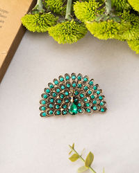 Manyavar Men Dark Green Exquisite Brooch
