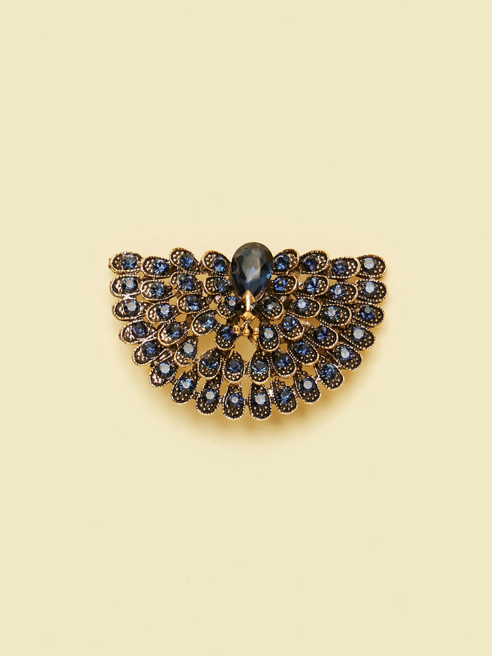 Manyavar Men Elegant Dark Blue Brooch