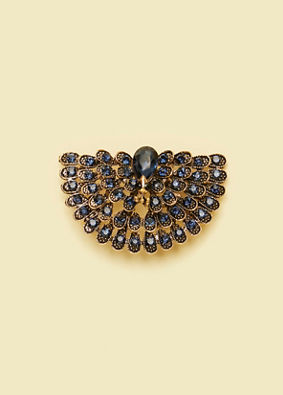 Manyavar Men Elegant Dark Blue Brooch