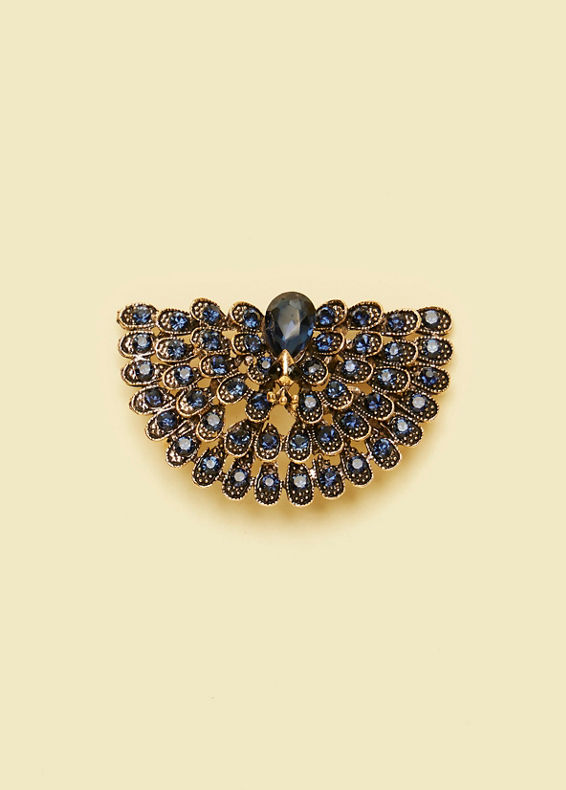 Manyavar Men Elegant Dark Blue Brooch