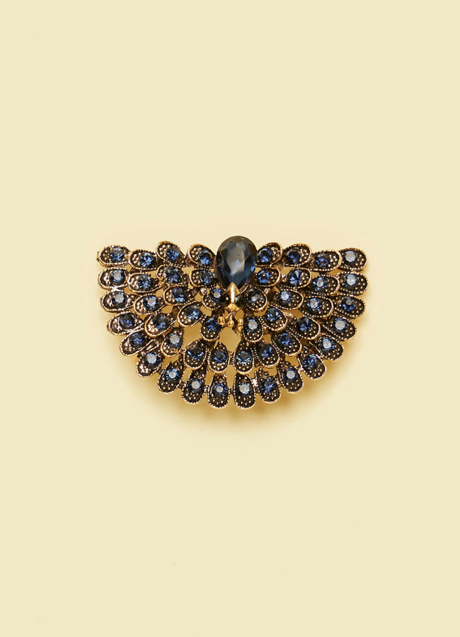 Manyavar Men Elegant Dark Blue Brooch