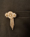 Manyavar Men Gold Brooch with Embellishments