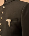 Manyavar Men Gold Brooch with Embellishments