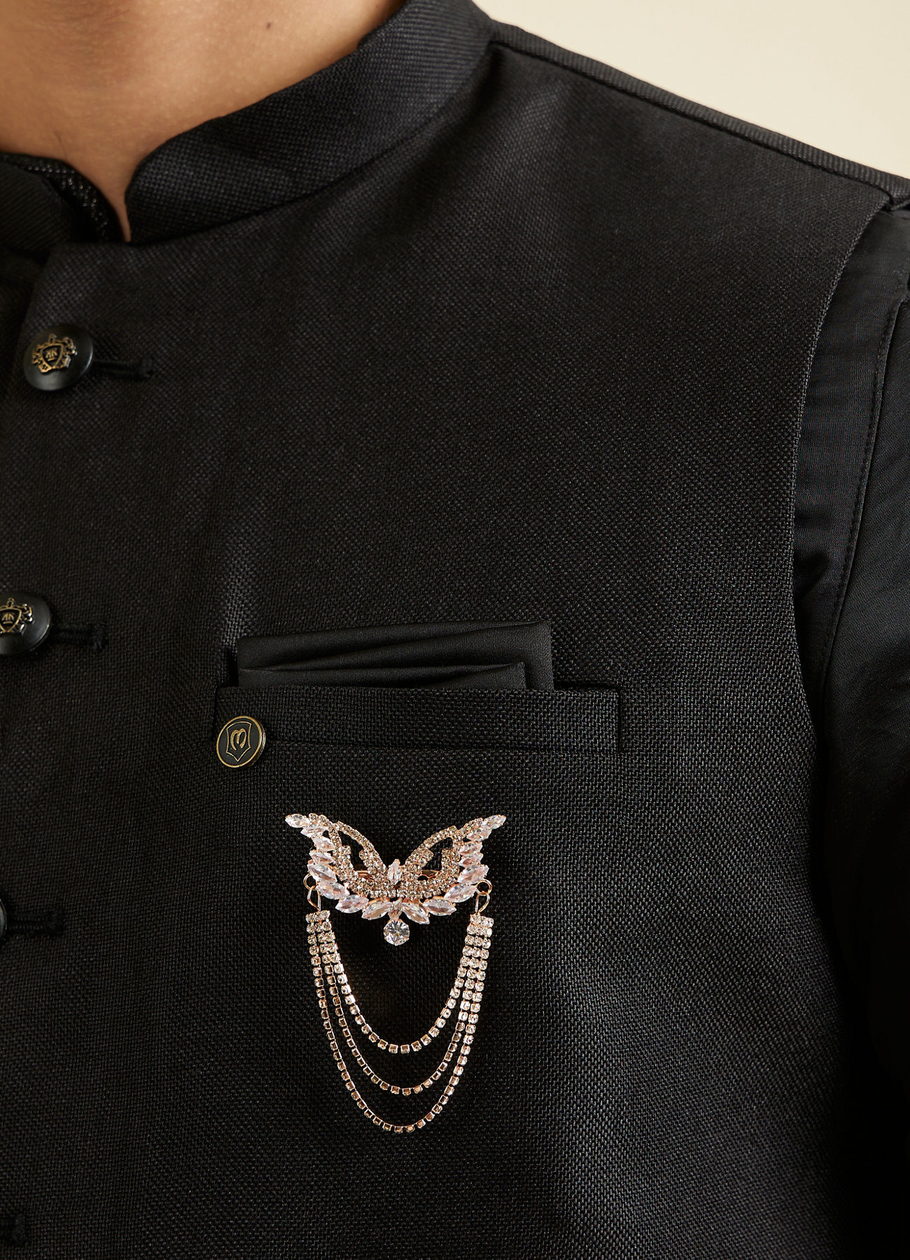 Manyavar Men Golden Elegance Brooch