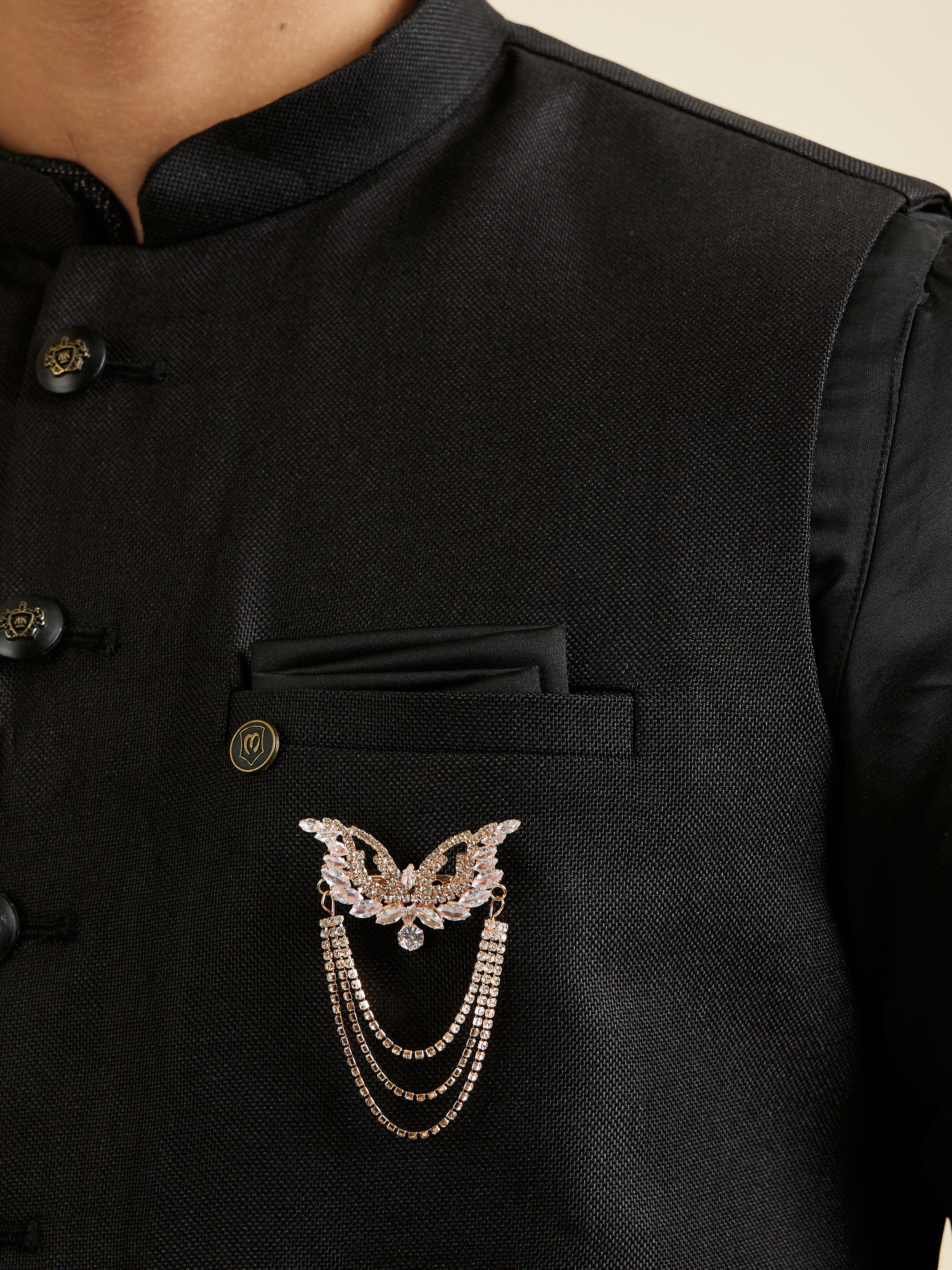 Manyavar Men Golden Elegance Brooch